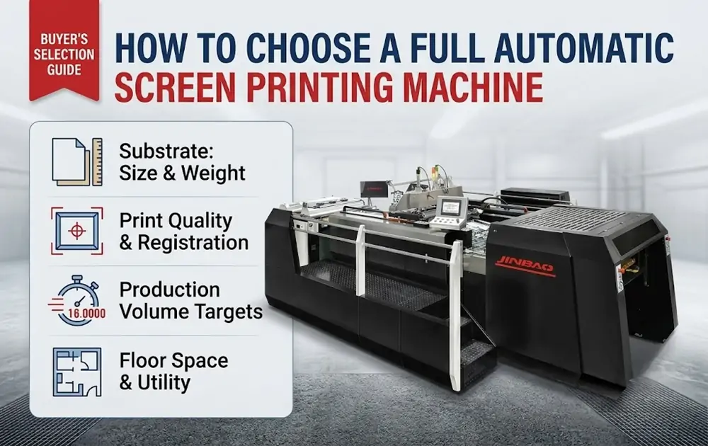 A complete full automatic screen printing machine line featuring automatic sheet feeding, printing press, and inline UV curing system