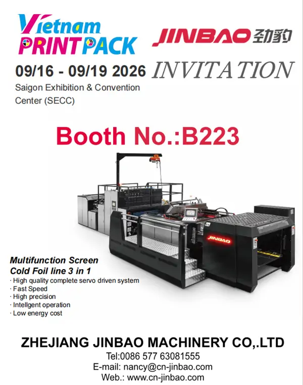 PrintPack exhibition invitation poster, 3‑in‑1 multifunction screen cold foil printing machine exhibition booth display