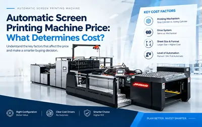 Automatic screen printing machine for commercial printing production