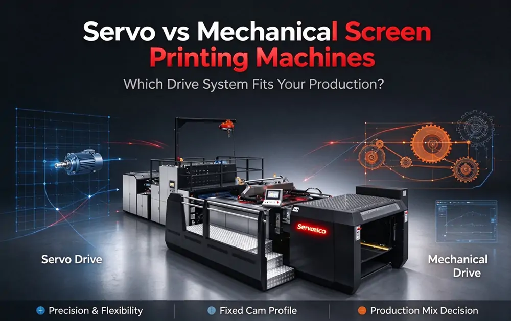 1. Full automatic screen printing machine, servo and mechanical drive system comparison  ✅ 调整说明：